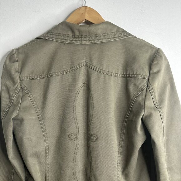 H&M Blazer Jacket Womens 6 Embroidered Western Pockets Utility Military Gorpcore - Picture 11 of 15